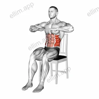 Sitting Russian Twist on a Chair exercise targeting Waist