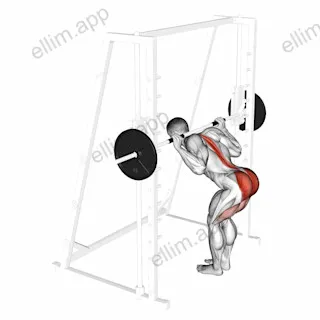 Smith Bent Knee Good morning exercise targeting Hips and Erector Spinae