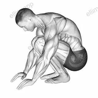 Squatting Achilles Stretch exercise targeting Calves