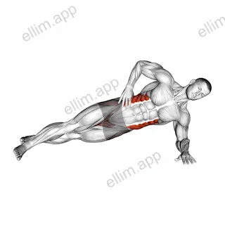 Staggered Leg Side Bridge exercise targeting Waist