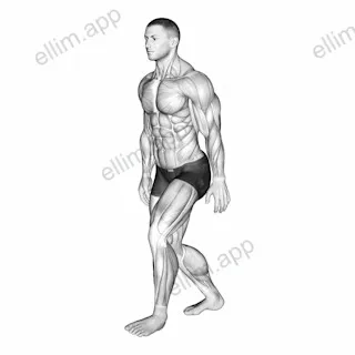 Standing Heel Back Achilles Stretch exercise targeting Calves