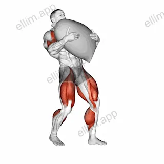 StrongMan Sandbag Walk exercise targeting Thighs