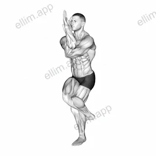 The Eagle Yoga Pose exercise targeting Stretching