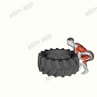 Tire Flip exercise targeting Thighs